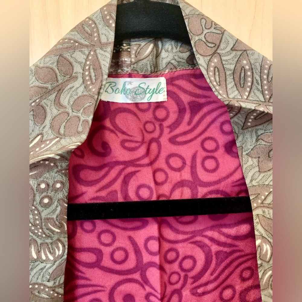 Boho Style Patchwork Short Kimono Multicolor Open… - image 2